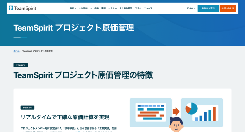 TeamSpirit プロジェクト原価管理