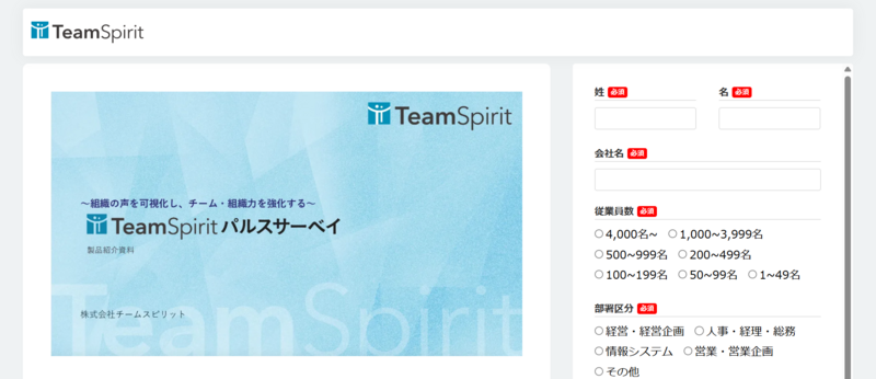 TeamSpirit パルスサーベイ
